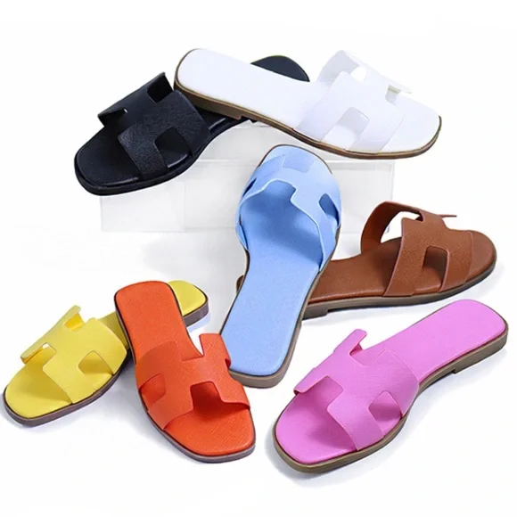 Light Blue H Band Slip On Sandal - Picture 8 of 12